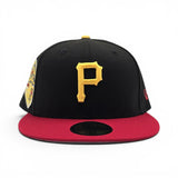 Black Pittsburgh Pirates Red Visor Gray Bottom 1959 All Star Game Side Patch New Era 59Fifty Fitted