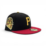 Black Pittsburgh Pirates Red Visor Gray Bottom 1959 All Star Game Side Patch New Era 59Fifty Fitted