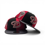 Pinwheel Red/Black Arizona Diamondbacks Dark Gray Visor Gray Bottom 1998 Inaugural Season Side Patch New Era 59Fifty Fitted