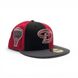 Pinwheel Red/Black Arizona Diamondbacks Dark Gray Visor Gray Bottom 1998 Inaugural Season Side Patch New Era 59Fifty Fitted
