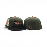 Rifle Green Baltimore Orioles Black Visor Gray Bottom 30th Anniversary Side Patch New Era 59Fifty Fitted