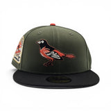 Rifle Green Baltimore Orioles Black Visor Gray Bottom 30th Anniversary Side Patch New Era 59Fifty Fitted