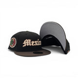 Black Mexico Brown Visor Gray Bottom Aztec Side Patch New Era 59Fifty Fitted