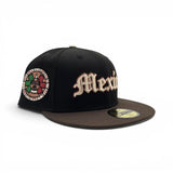 Black Mexico Brown Visor Gray Bottom Aztec Side Patch New Era 59Fifty Fitted