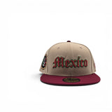 Camel Mexico Burgundy Visor Green Bottom Aztec Side Patch New Era 59Fifty Fitted