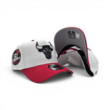 White Chicago Bulls Red Curved Brim Gray Bottom 6x Champs Side Patch New Era A-Frame 9Forty Snapback