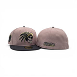 Pink Rouge Mexico Aztec Skull Warriors Dark Gray Visor Gray Bottom Aguila Side Patch New Era 59Fifty Fitted