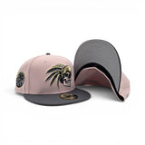 Pink Rouge Mexico Aztec Skull Warriors Dark Gray Visor Gray Bottom Aguila Side Patch New Era 59Fifty Fitted