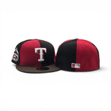 Pinwheel Black/Red Texas Rangers Brown Visor Pink Bottom 1995 All Star Game Side Patch New Era 59Fifty Fitted