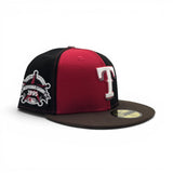 Pinwheel Black/Red Texas Rangers Brown Visor Pink Bottom 1995 All Star Game Side Patch New Era 59Fifty Fitted
