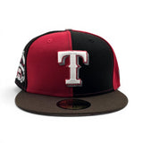 Pinwheel Black/Red Texas Rangers Brown Visor Pink Bottom 1995 All Star Game Side Patch New Era 59Fifty Fitted