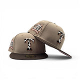 Camel Texas Rangers Cow Print Logo Brown Visor Pink Bottom Final Season Side Patch New Era 59Fifty Fitted