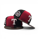 Pinwheel Black/Red Texas Rangers Brown Visor Pink Bottom 1995 All Star Game Side Patch New Era 59Fifty Fitted