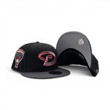Black Arizona Diamondbacks Dark Gray Visor Gray Bottom 1998 Inaugural Season Side Patch New Era 59Fifty Fitted
