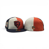 Pinwheel Off White/Orange/Navy Blue Chicago Bears Navy Blue Visor Gray Bottom 2000 NFL Draft Side Patch New Era 59FIFTY Fitted