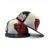 Pinwheel Off White/Orange/Navy Blue Chicago Bears Navy Blue Visor Gray Bottom 2000 NFL Draft Side Patch New Era 59FIFTY Fitted