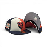 Pinwheel Off White/Orange/Navy Blue Chicago Bears Navy Blue Visor Gray Bottom 2000 NFL Draft Side Patch New Era 59FIFTY Fitted