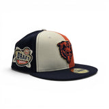 Pinwheel Off White/Orange/Navy Blue Chicago Bears Navy Blue Visor Gray Bottom 2000 NFL Draft Side Patch New Era 59FIFTY Fitted