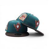 Teal Baltimore Orioles Brown Visor Gray Bottom 30th Anniversary Side Patch New Era 59Fifty Fitted