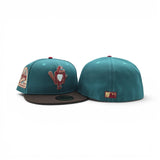 Teal Baltimore Orioles Brown Visor Gray Bottom 30th Anniversary Side Patch New Era 59Fifty Fitted