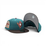 Teal Baltimore Orioles Brown Visor Gray Bottom 30th Anniversary Side Patch New Era 59Fifty Fitted