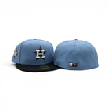 Sky Blue Houston Astros Black Visor Gray Bottom 2017 World Series Side Patch New Era 59Fifty Fitted