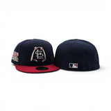 Light Navy Blue St. Louis Cardinals Cartoon Logo Red Visor Gray Bottom 1982 World Series New Era 59Fifty Fitted
