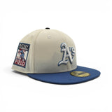 Off White Oakland Athletics Indigo Blue Gray Bottom Rickey Henderson Field Side Patch New Era 59Fifty Fitted
