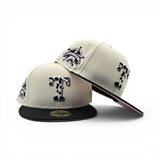 Off White Texas Rangers Cow Print Logo Black Visor Pink Bottom Final Season Side Patch New Era 59Fifty Fitted