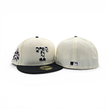 Off White Texas Rangers Cow Print Logo Black Visor Pink Bottom Final Season Side Patch New Era 59Fifty Fitted