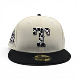 Off White Texas Rangers Cow Print Logo Black Visor Pink Bottom Final Season Side Patch New Era 59Fifty Fitted