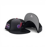 Dark Gray/Black Pinwheel Montreal Expos Black Visor Gray Bottom Olympic Stadium Side patch New Era 59Fifty Fitted
