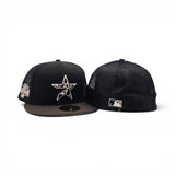Black Trucker Cow Print Houston Astros Brown Visor Pink Bottom 2004 All Star Game Side Patch New Era 59Fifty Fitted