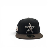 Black Trucker Cow Print Houston Astros Brown Visor Pink Bottom 2004 All Star Game Side Patch New Era 59Fifty Fitted