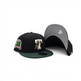 Black Texas Rangers Parrot Logo Dark Green Visor Gray Bottom Final Season Side Patch New Era Fitted