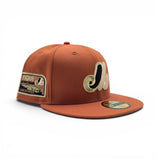 Rust Orange Montreal Expos Gray Bottom Olympic Stadium Side Patch New Era 59Fifty Fitted