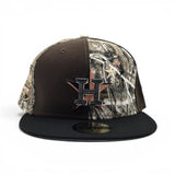 Pinwheel Real Tree/Brown Houston Astros Black Visor Gray Bottom 20th Anniversary Side Patch New Era Fitted