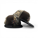 Pinwheel Real Tree/Brown Houston Astros Black Visor Gray Bottom 20th Anniversary Side Patch New Era Fitted