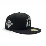 Black Florida Marlins Teal Bottom 1997 World Series Side Patch New Era 59Fifty Fitted