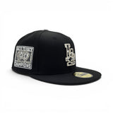Black Los Angeles Dodgers Cow Print Logo Gray Bottom 2024/2025 Back To Back World Series Champions Side Patch New Era 59Fifty Fitted