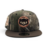 Real Tree Apex Chicago Cubs Brown Visor Gray Bottom 1990 All Star Game Side Patch New Era 59Fifty Fitted