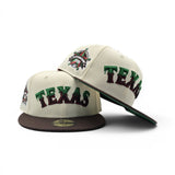 Off White Texas Rangers Slime Logo Brown Visor Green Bottom 1995 All Star Game Side Patch New Era 59Fifty Fitted