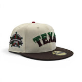 Off White Texas Rangers Slime Logo Brown Visor Green Bottom 1995 All Star Game Side Patch New Era 59Fifty Fitted