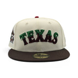 Off White Texas Rangers Slime Logo Brown Visor Green Bottom 1995 All Star Game Side Patch New Era 59Fifty Fitted