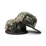 Real Tree Mexico Aztec Skull Warriors Brown Visor Green Bottom Aztec Grounds Side Patch New Era 59Fifty Fitted