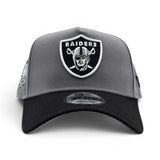 Storm Gray Los Vegas Raiders Black Curved Brim Gray Bottom 60th Season New Era A-Frame 9Forty Snapback
