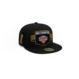 *** PRE-ORDER ARRIVING MIDDLE Of AUGUST Black 2025-2026 New York Knicks Champions Gray Bottom Trophy Side Patch New Era 59Fifty Fitted