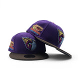 Purple Cleveland Guardians Brown Visor Gray Bottom Progressive Field Side Patch New Era 59Fifty Fitted