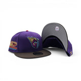 Purple Cleveland Guardians Brown Visor Gray Bottom Progressive Field Side Patch New Era 59Fifty Fitted