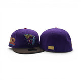Purple Cleveland Guardians Brown Visor Gray Bottom Progressive Field Side Patch New Era 59Fifty Fitted